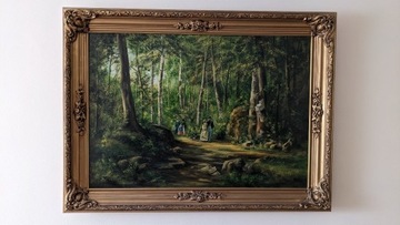 Obraz spacer w lesie