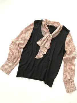 F&F elegancka bluzka sweter 2 w 1 r.44