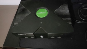 Xbox Classic 2pady (czarny i crystal) 14gier kable