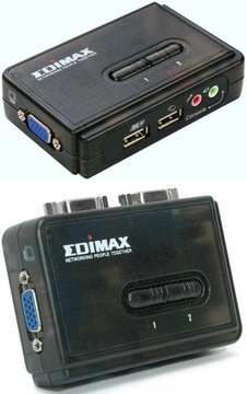 Przełącznik KVM klaw-mysz-monitor - 2xPC Edimax