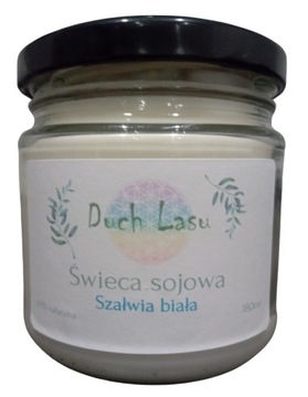 Świeca sojowa o zapachu szałwii bialej 180ml