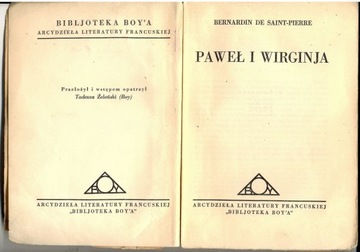 Paweł i Wirginja - B. De Saint-Pierre przedwojenne