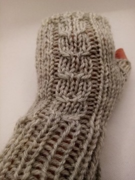 Mitenki; rękawiczki bez palców; wełna; handmade