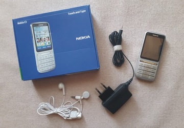 Telefon Nokia C3-01 (RM-640)+ładowarka, słuchawki