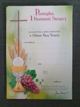 Dyplom Pamiątka I Komunii Świętej