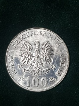 Moneta 100 zł z roku 1987