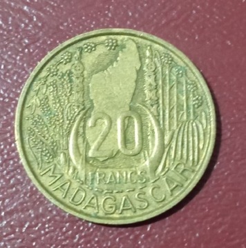 Madagaskar 20 frankow 1953 rok