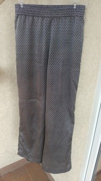 satynowe spodnie z wysokim stanem, H&M, XS
