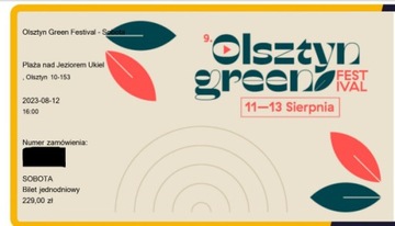 Bilet Olsztyn Green Festiwal 2023 sobota