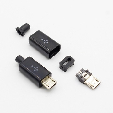 Wtyk micro USB 5Pin - czarny - Szybka wysyłka