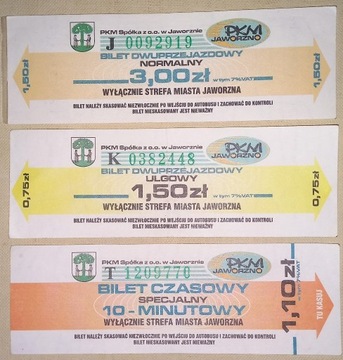 Stare bilety autobusowe z lat 90