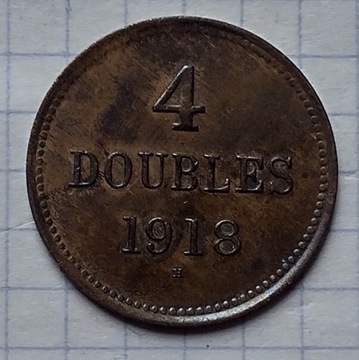 (476) Guernsey 4 doubles 1918 stan!