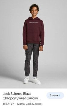 Jack &Jones bluza chłopięca bordo 