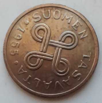 Finlandia 1 marka, 1955