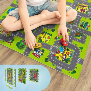 Mata edukacyjna dla dzieci City Puzzle piankowe