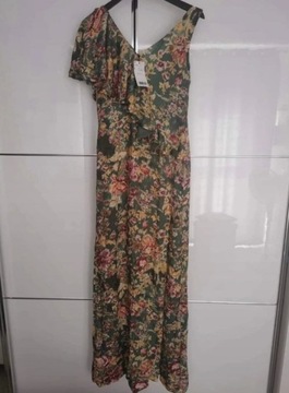 Nowa długa maxi sukienka Mango S 36 kwiaty boho
