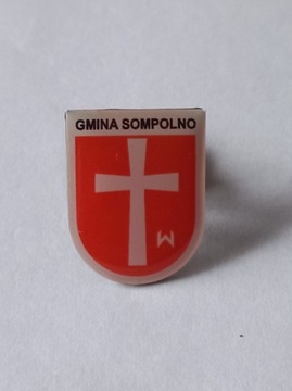 Herb gmina Sompolno przypinka pin odznaka wpinka