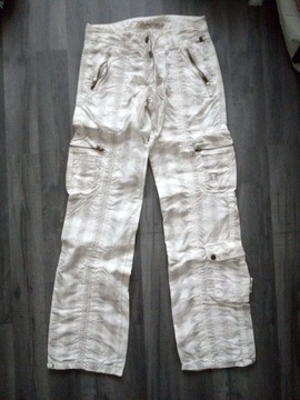 spodnie bojówki z kieszeniami krata 26