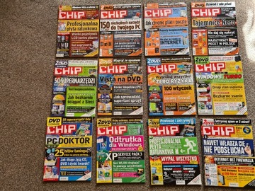 Magazyn CHIP 01/2007-12/2007 rocznik + płyty DVD 