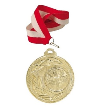 Medal Medale 50mm ZŁOTY + szarfa + tabliczka