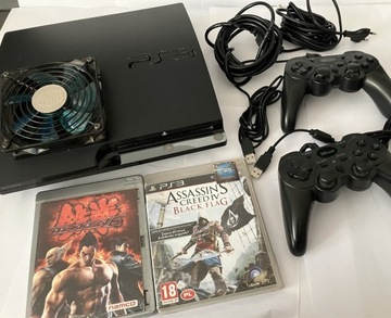 PlayStation 3 PS3 Slim, gry, pady, Tekken, Assasin