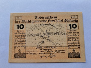 NOTGELD AUSTRIA 20 HELLER 1920