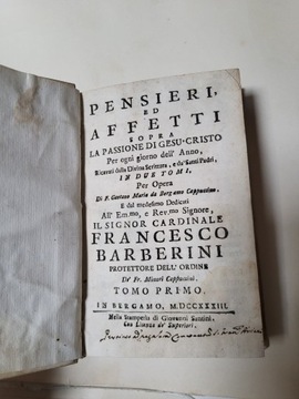 1733 Pensieri e affetti sopra la passione diCristo