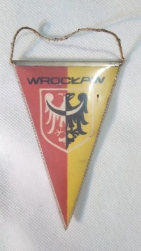 Proporczyk Wrocław herb miasta godło PRL