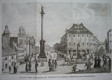 1831 duży ORYGINAŁ POLSKA WARSZAWA PLAC ZAMKOWY 