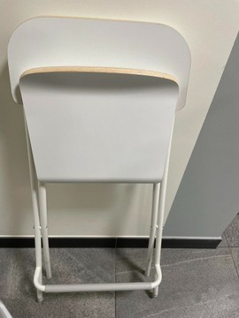 IKEA FRANKLIN Taboret składany oparcie biały 63 cm