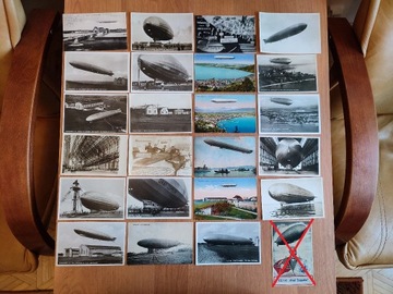 Kolekcja starych pocztówek , Zeppelin , Sterowiec