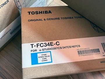 Nowy, oryginalny toner TOSHIBA T-FC34E-C (cyjan)