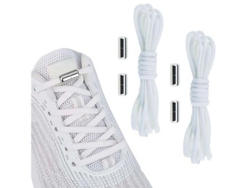 Elastyczne sznurówki bez wiązania guma - białe