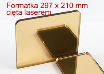 PLEXI 3mm ZŁOTE LUSTRO a4 297x210 cięta laserowo