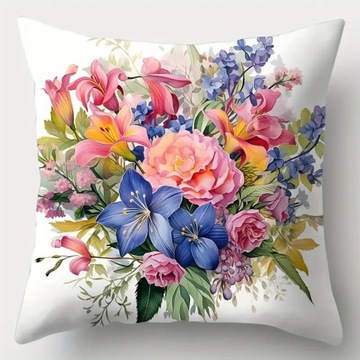 Poduszka dekoracyjna w piękne kwiaty 45x45