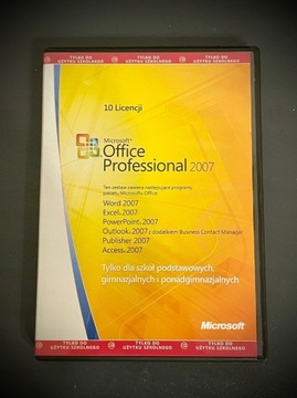 Microsoft Office Professional 2007 - 10 licencji -