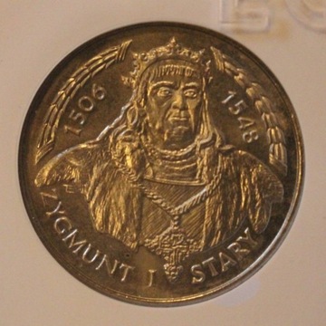 20000 ZŁ ZŁOTYCH 1994 ZYGMUNT I STARY GCN MS70 MAX