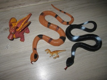 Wąż kolekcja plus smok figurki zestaw