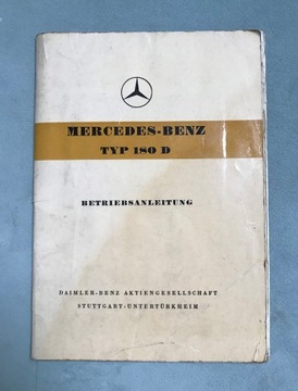 Oryginalna instrukcja do Mercedes Ponton 180D