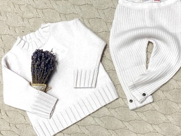 Sweter/bluzka kaszmirowa biała rozmiar 86 Zara 