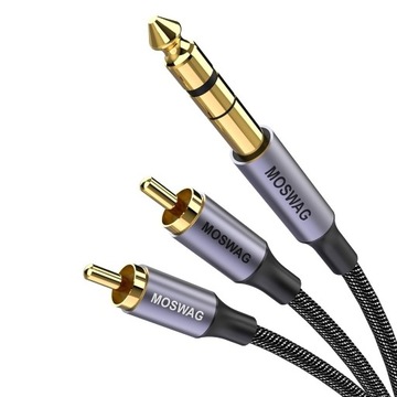 MOSWAG 1/4 cala TRS na podwójny kabel audio RCA 10