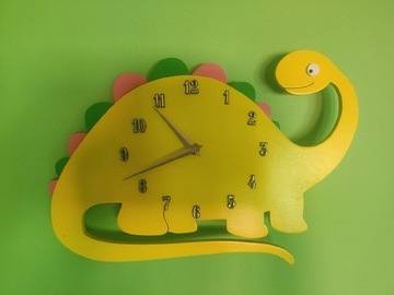 Zegar ścienny dla dziecka dinozaur 