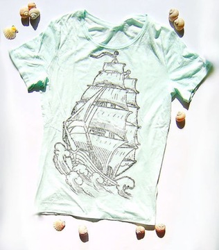 żeglarska koszulka xl, żagle koszulka z bawełny