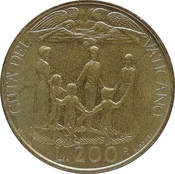 Watykan 200 lire 1996, KM#276