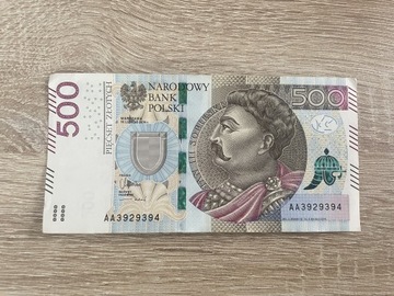 Banknot 500 zloty SERIA AA KOLEKCJONERSKI