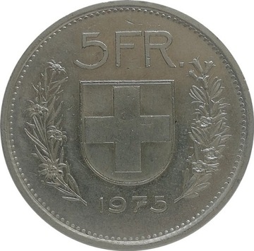 Szwajcaria 5 francs 1975, KM#40a.1