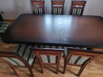 Stół drewniany solidny z krzesłami Polski producent