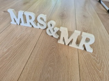 Litery 3 D Mr & Mrs wys. 8.4 cm