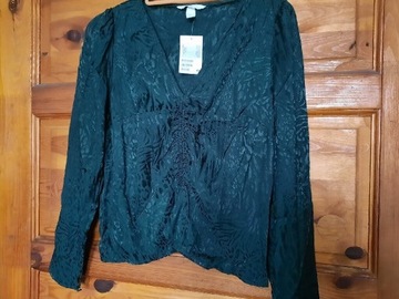 Bluzka zielona damska z dlugim rekawem (40)H&M