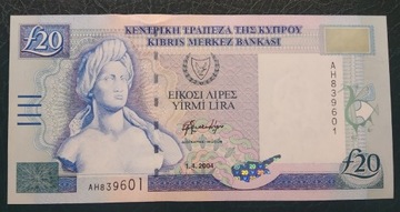 Cypr 20 pounds  2004 UNC 